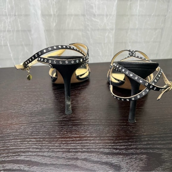 Versace Black rhinestone embellished heels 38/7 - Picture 3 of 12